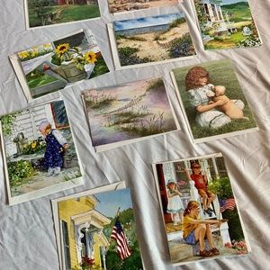 Lot of 11 vintage summer theme cards never‎ used with envelopes